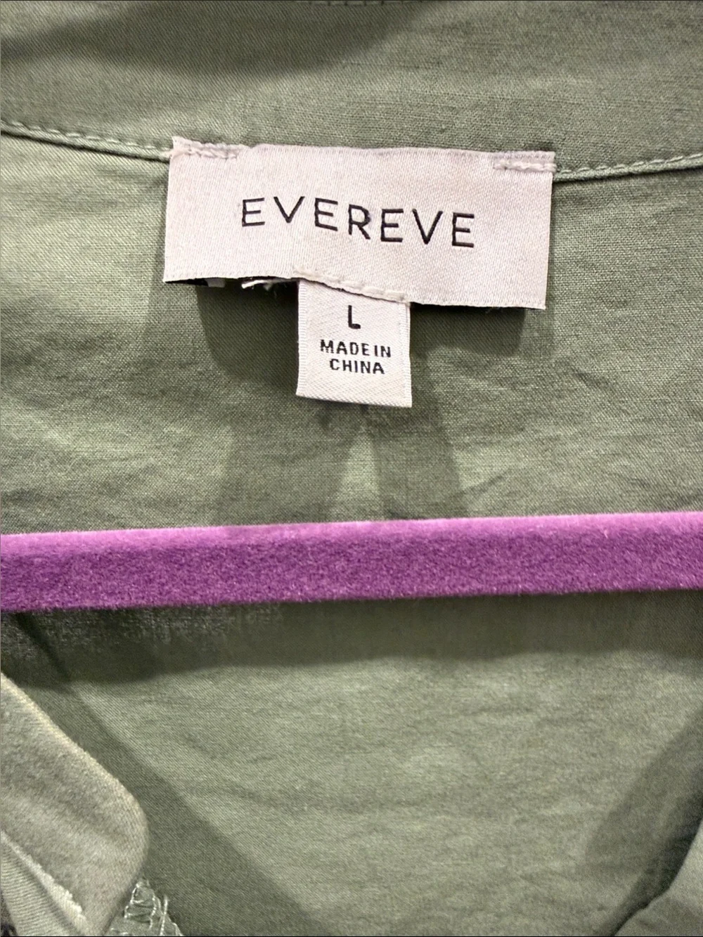 Evereve Sage Green Short Sleeve Button-Up Blouse